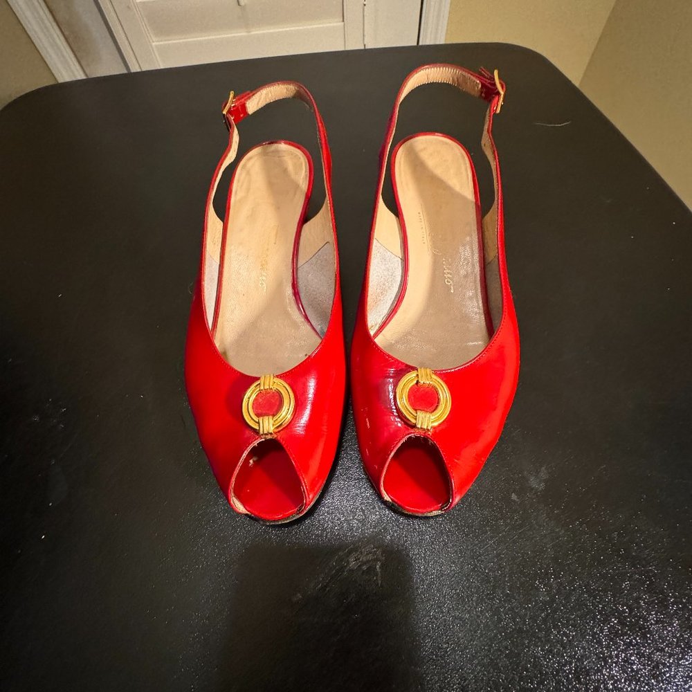 Salvatore Ferragamo sie 7.5B red sling back shoes - Picture 5 of 12